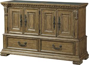 Malinda <b>Sideboard</b> Made of Solid Mahogany Wood with Wood Carvings and Spacious Storage with a Natural Oil Finish. - Product Image 3