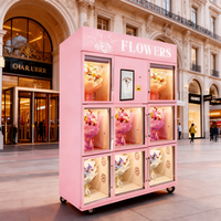 Distributeur automatique de fleurs fraîches en libre-service avec écran tactile pour bouquets d'extérieur