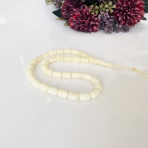 Misbaha en ambre blanc de la Baltique, petites perles en forme de baril, perles de prière islamiques naturelles - Product Image 2
