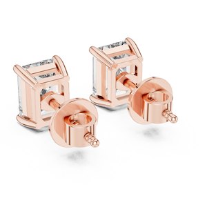 SHREYA DIAM Emerald Cut Moissanite <b>Stud</b> Earrings 925 <b>Silver</b> Rose Gold/Gold/<b>Silver</b> Plating Classic Geometric Design for Women's - Product Image 6