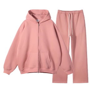Solid Color Pullover Blank Sweatsuit 2 Piece Sweatpants and Hoodies Set High Quality <b>Plain</b> <b>Tracksuits</b> - Product Image 2