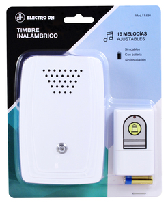 Campanello Musicale Wireless con 16 Melodie e Portata di 30 Metri (Electro DH 11.680) (Confezione Blister) - Product Image 1