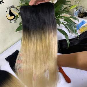 Extensions de cheveux 100% naturels lisses — jk, cheveux humains de qualité supérieure, couleur ombrée, Extensions avec clips, vente en gros - Product Image 6