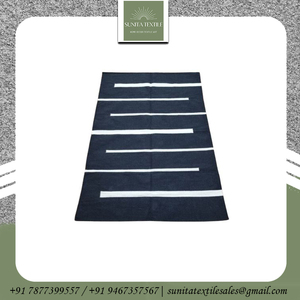 พรมถักด้วยมือผ้าฝ้าย100% ใหญ่ปักลายแจ็คการ์ดลวดลายนามธรรมเครื่องผลิตคุณภาพพรีเมี่ยมสำหรับห้องนั่งเล่น - Product Image 2