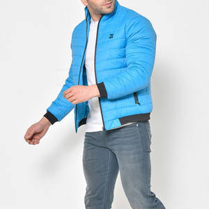 Chaqueta acolchada para hombre con estampado de logotipo personalizado de alta calidad, talla grande, cuello levantado, lona de invierno, estilo callejero a bajo precio - Product Image 5