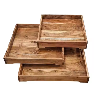Plateaux de service modernes en bois pour petit déjeuner avec 2 plateaux de service de vaisselle Meilleure qualité Meilleure vente par décor impex - Product Image 5