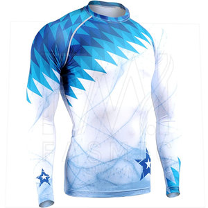 ผ้าสแปนเด็กซ์/ ไนลอนแห้งเร็วสำหรับผู้ชายอุปกรณ์ป้องกันผื่นแบบบีบอัดแขนยาว100% ผ้าสแปนเด็กซ์ - Product Image 1