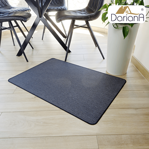 Alfombra DarianA Twist gris geométrica moderna de 45x75 cm, antideslizante, lavable a máquina, de poliéster, con base de espuma de goma, de perfil bajo - Product Image 3