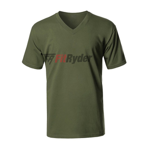 2024 Logotipo de impresión personalizado con cuello en V Slim Fit camisetas de hombre secado rápido transpirable algodón poliéster Material tarifa al por mayor - Product Image 6