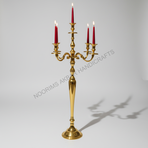 Candelabros de Metal de aluminio dorado moderno, soporte para boda, Navidad, decoración del hogar, centro de mesa, fábrica, suministro al por mayor para exportadores - Product Image 6