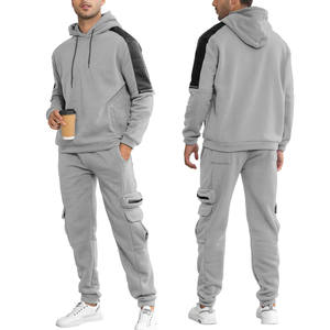 ชุดวอร์มผ้าคอตตอนสำหรับผู้ชายชุดวอร์ม2ชิ้นแบบมีซิปสำหรับฤดูหนาว - Product Image 4