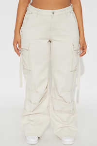 Custom High Quality Women <b>Cargo</b> Pants <b>Wide</b> <b>Leg</b> 100% Cotton Baggy Pants Eco-Friendly Breathable Windproof 360GSM Fleece Fabric - Product Image 2