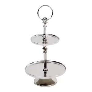 Présentoir à gâteaux en métal à 2 étages Nouveau design Vaisselle plaqué or Outil à gâteaux Décoratif de mariage et de fête par Decor impex - Product Image 5