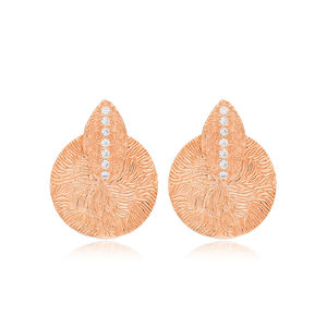 Boucles d'oreilles à Design irrégulier et texturé, bijoux turcs en argent Sterling 925, vente en gros - Product Image 6