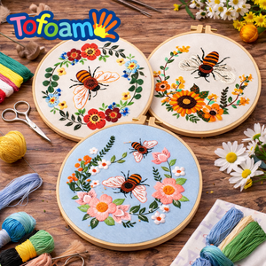 Kit de <span class=keywords><strong>Bordado</strong></span> TOFOAM OEM con Diseño de Flores y Hierba, Instrucciones <span class=keywords><strong>Paso</strong></span> <span class=keywords><strong>a</strong></span> <span class=keywords><strong>Paso</strong></span> para Principiantes en Punto de Cruz, Tela para Bordar - Product Image 5