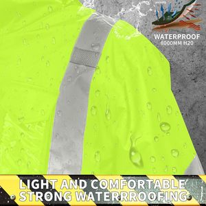 เสื้อแจ็กเก็ตกันฝนสำหรับผู้ชาย, เสื้อแจ็คเก็ตกันฝนระบายอากาศได้ดีมีซับในตาข่ายด้านในและกระเป๋ากางเกงกันน้ำสะท้อนแสง - Product Image 3