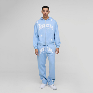 Ensembles de jogger deux pièces ensemble patchwork sweats à capuche zippés et pantalons de survêtement survêtements respirants en nylon personnalisés pour hommes vente en ligne - Product Image 1