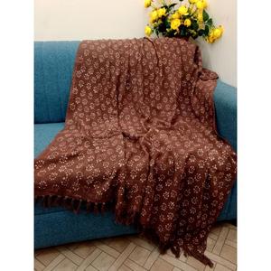 Manta de tiro de lana moderna hecha a mano Color sólido indio Bhujodi tejido a mano para decoración del hogar sala de estar lanza Rectangular sólido - Product Image 3