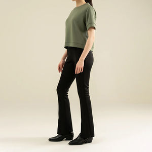 Sudadera Corta de Invierno para Mujer, Diseño Básico Informal, Cuello Redondo, Lisa, Suave, de Poliéster/Algodón, Personalizable en la Parte Delantera - Product Image 6