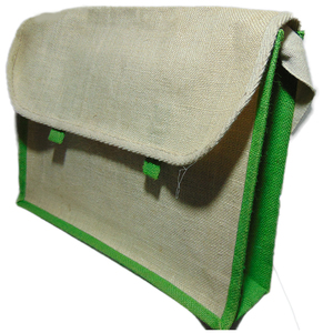 Haute qualité 100% jute naturel écologique Document sac blanc et vert Design personnalisable prix de gros de l'Inde - Product Image 3