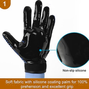 Guantes de receptor de fútbol con logotipo personalizado Premium Guantes de recepción impresos de silicona antideslizantes - Product Image 4