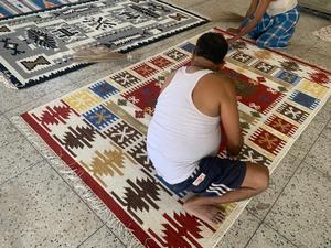 European Style Luxurious Wool Silk Hand Tufted <b>Large</b> Area Carpet Custom Printed Square Prayer <b>Mat</b> for Living Room or Office Use - Product Image 4