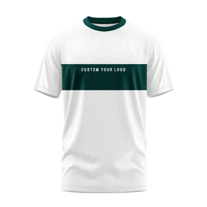 Customized Design Short Sleeve Regular Fit <b>White</b> T-shirt With Black Chest Panel 100% Cotton Streetwear T-shirts For Men - Product Image 1