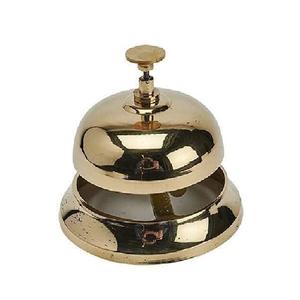 ระฆังตกแต่งโต๊ะทำจากทองเหลืองสีเงินแบบโบราณทำด้วยมือคุณภาพสูงขึ้นรูปด้วยมือโลหะแข็งสำหรับตกแต่งบ้าน - Product Image 1