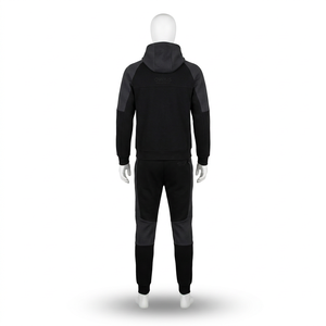 Ensemble de survêtement noir pour homme OWAIS, fermeture éclair intégrale, col montant, vêtements de sport décontractés avec poches latérales, coupe régulière, tenue d'automne - Product Image 6