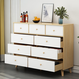 Nordic Modern Foldable Wood <b>Storage</b> Cabinets Practical <b>Drawer</b>-Type Chest for Bedroom Dining Living Room Home Furniture Solution - Product Image 1