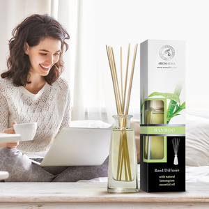 Diffuseur de roseaux en bambou AROMATIKA 100ml, bouteille en verre, huile essentielle naturelle de citronnelle, frais, sans phtalates, sans alcool, longue durée - Product Image 5