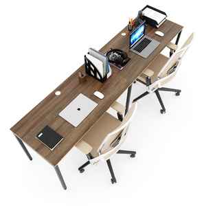 Table compacte 240x60cm pour 2 personnes, design minimaliste, en contreplaqué avec revêtement mélaminé, pieds élégants HBSL013 - Product Image 1