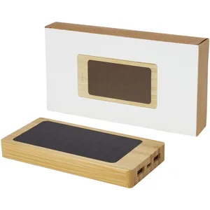 Banque d'alimentation solaire écologique Alata Bamboo pour le camping et la randonnée - Product Image 3