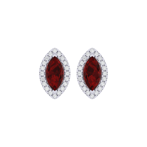 Precio al por mayor de alta calidad Rubí Marquesa Moissanite Diamante 925 Joyas de plata esterlina Pendientes finos para Bodas de mujeres - Product Image 5