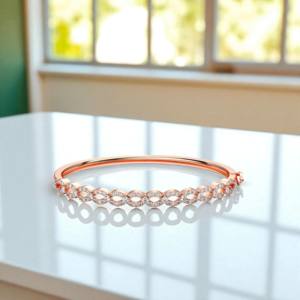 Juego de puntas de diamante de moissanita de corte redondo de 1,36 CT, brazalete clásico hecho en oro macizo para unisex, quilates, CT, 2 uds. - Product Image 2