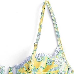 Conjunto de Bikini transpirable de secado rápido personalizado vendido por el fabricante, Tops cortos hasta la rodilla, patrón sólido, estilo informal, tejido de gota - Product Image 4