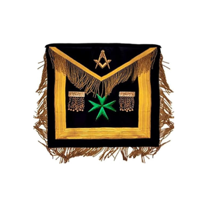 Tablier de réglementation très vénérable de Malte-noir avec croix maltaise verte - Product Image 4