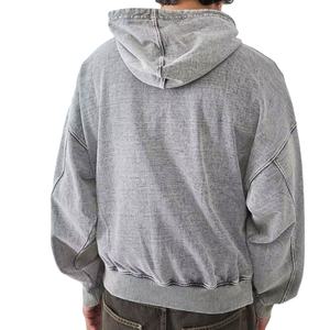 Haute qualité 100% coton lavé à l'acide à capuche OEM surdimensionné sweat respirant avec chaîne lavage à l'acide Vintage à capuche 2026 - Product Image 4