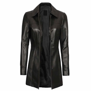 Abrigos de Cuero Genuino Casuales y Transpirables para Mujer, Diseño Vintage a Prueba de Viento con Logotipo, Venta al Por Mayor - Product Image 3