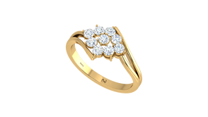Anillo de Lujo con Diseño Heloise para Mujer, NARANG ORNAMENTS, Oro Sólido de 14K y 9 Diamantes Naturales |   Corte Brillante Redondo 0.50ctw - Product Image 2