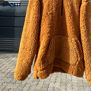 Casual <b>Fleece</b> Sherpa <b>Lined</b> 100% Cotton Oversized Hoodie Winter Warm Pullover Hoodies <b>Sweatshirt</b> Streetwear Zipper Custom Logo - Product Image 4