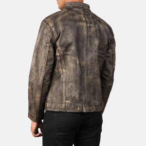 Chaqueta de cuero de vaca personalizada de talla grande para hombre, chaqueta bomber cortavientos informal para hombre, calidad superior - Product Image 4