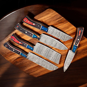 Juego de cuchillos de chef de cocina de acero de Damasco de 5 piezas de alta calidad, colección personalizada VG10, cuchillos de cocina de gama alta - Product Image 4
