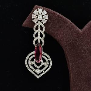 Luxury Silver Finish Earrings Zircon Spark Fancy Earrings Women Earrings for Party Wear Fashion <b>Accessories</b> with Zircon Stone - Product Image 1