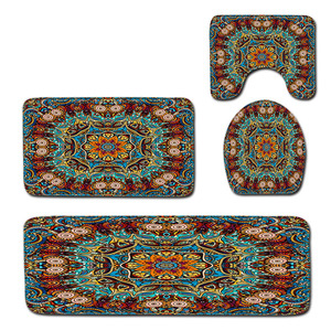 Custom Printed Absorbent <b>Bathroom</b> Rug <b>Set</b> for <b>Bathroom</b> Non-Slip Shower Curtain Bath <b>Mat</b> - Product Image 5