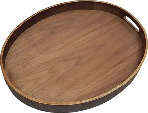 Bandeja redonda de madera de excelente calidad para servir té café postres desayuno bandeja para servir para el hogar Hotel granja bandeja decorativa - Product Image 5