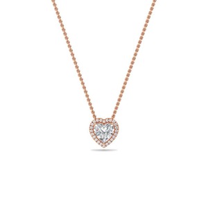 Colgante de Diamante con Corte Corazón y Halo, 0.50 Ct, Diamante Cultivado en Laboratorio en Platino, para Bodas, Compromisos y Fiestas - Product Image 1