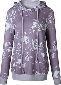 เสื้อสเวตเตอร์ผ้าฟลีซแบบสวมหัวสำหรับผู้หญิงผ้าคอตตอนผสมมีฮู้ดน้ำหนักเบาเสื้อฮู้ดลำลองแบบธรรมดา - Product Image 5