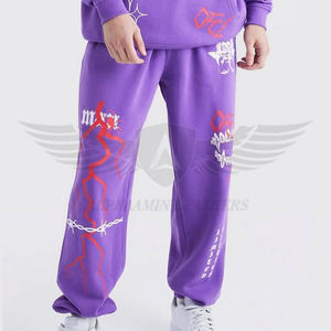 Léger entièrement personnalisé fait nouveau à la mode respirant hommes portent survêtement en coton écologique avec sérigraphie - Product Image 6