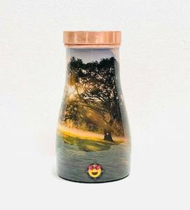 Cerafa Bouteille en cuivre faite à la main, verres en métal écologiques imprimés élégants en cuivre pur pour la maison, le mariage et l'hôtel. - Product Image 2